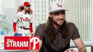 Phillies STUD reliever Matt Strahm rips some cards and answers some 🔥 ⚾️ questions [upl. by Cela]