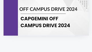 Capegemini off campus driveoffcampusdrivefresherjobsoffcampusplacementsitjobsjobupdate [upl. by Ahsap]