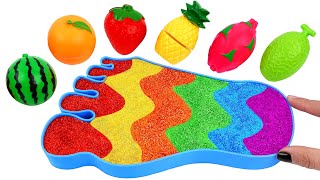 Satisfying Video l How to make Rainbow Slime Foot Bathtub FROM Mixing Glitter AND Fruit Toys ASMR [upl. by Akenet]