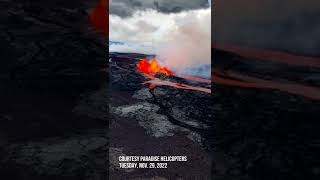 RAW Aerial video of the Mauna Loa eruption this morning [upl. by Wrand]