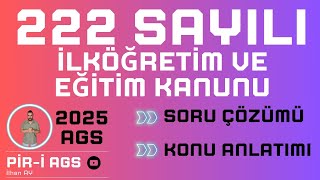 ags 222 SAYILI KANUN KONU ANLATIM SORU ÇÖZÜMÜ 1DERS quotTürk Milli Eğitim Sistemi Mevzuatı quot [upl. by Lerrud704]