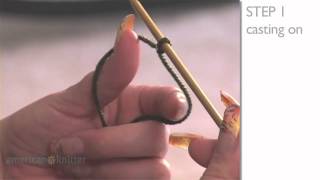 How to Knit Lesson 1 Part 1 Casting On  AmericanKnittercom [upl. by Conlin]