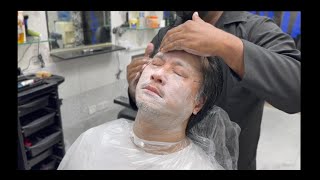 Dubai 6 Barber Chair Head Massage and Facial Scrub ASMR [upl. by Wira]