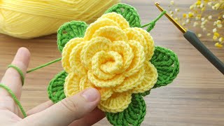 Wow Amazing💯👌you wont believe I did this  Very easy crochet rose flower motif making for beginners [upl. by Carlye]