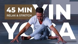 Full Body Yin Yoga  Relax and Stretch in 45 min with Travis Eliot [upl. by Sension]