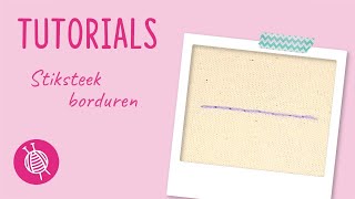 Stiksteek borduren  Back stitch   Leren borduren met de online borduurcursus van Wolpleinnl [upl. by Gorga824]