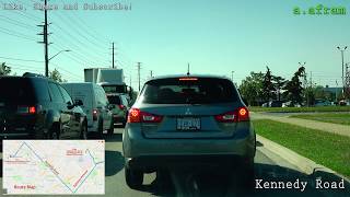 Driving on Eglinton Avenue West and Kennedy Road from Mississauga to Brampton Canada 4K [upl. by Rosmunda222]