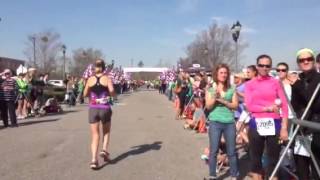 Leigh Spann finishes her first marathon [upl. by Ahsa247]