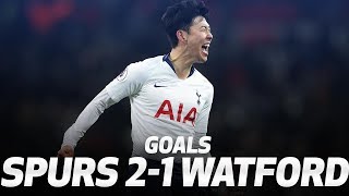 HEUNGMIN SON AND FERNANDO LLORENTE GOALS  Spurs 21 Watford [upl. by Notserp]