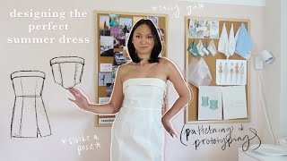 Making the Cutest Strapless Summer Dress amp Corset Pt 1 Patterning amp Prototyping Fabric Shopping [upl. by Nileve280]