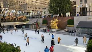 Ice Skating at Rockefeller Center 4K in NYC newyorkcity nyc travel manhattan usa [upl. by Guerra529]