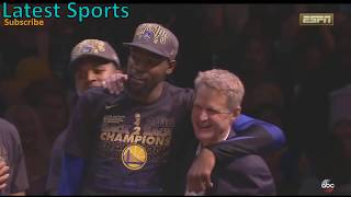 Warriors Championship Celebration and Trophy Ceremony  2018 NBA Finals Warriors vs Cavs [upl. by Pedroza]