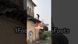 1Foot Vs 26Foots😨 CLIMBING parkour flip challenge enge [upl. by Marnie422]