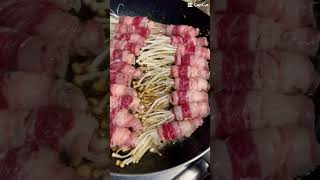 Enoki Mushroom Recipe 👌🏻🥢 samgyupsal samgyupsabahay mukbang enokimushroom beefrecipe [upl. by Socin]