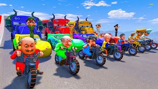 Motu Patlu And Colorfull Little Singham Curvy Raod Impossible Ramp Challenge [upl. by Shewmaker144]