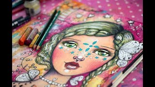 Star Girl  Mixed Media Art with Willowing [upl. by Emsmus]