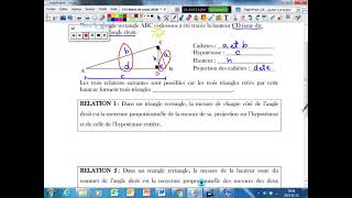 p175 Les relations métriques dans le triangle rectangle [upl. by Wiedmann]