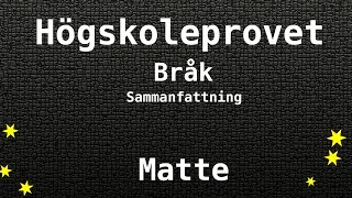 Högskoleprovet Bråk Sammanfattning  Matte Kvantitativa KVA NOG XYZ [upl. by Ellehsal]