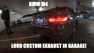 BMW M4 Secondary Cats amp Resonator Delete  X Pipe Install  START UP [upl. by Dnalram]