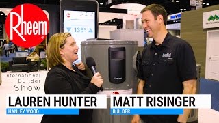 2017 Rheem Hybrid Electric Water Heater  Whats new from the International Builder Show [upl. by Erikson]