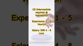 CS intermediate vacancy Salary 48 lakhs [upl. by Yllak657]