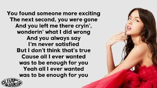 Olivia Rodrigo  enough for you Lyrics [upl. by Cosimo186]