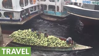 Crazy amp crowded boat terminal in Bangladesh [upl. by Dwinnell]