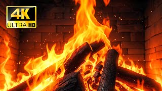 Cozy Fireplace 4K🔥Relaxing Sound of Crackling Fireplace with Gentle Piano Music  Relaxing Fireplace [upl. by Ailem]