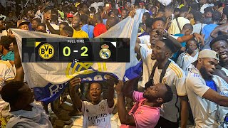 Dortmund 02 Real Madrid  watch party amp Ghanaians Reactions  Tema [upl. by Rebel220]