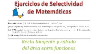 Recta tangente y área entre funciones [upl. by Ailadgim976]