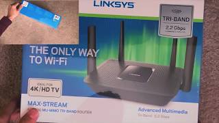 UNBOXING Linksys MaxStream AC2200 Tri Band WiFi Router [upl. by Atinev]