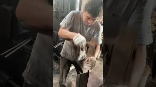 Traditional blacksmith steel knife forging [upl. by Vanni]