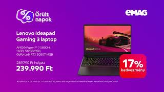 Őrült napok az eMAGon Lenovo Ideapad Gaming 3 laptop 239990 Ft [upl. by Clover]