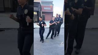 They left her 😂 police dance lapd funny comedy lol usa swat dancing losangeles cops [upl. by Odrareg847]