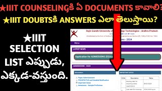 IIIT SELECTION LIST JULY 11Documents for IIIT Counselling 2024 [upl. by Ahsekar]