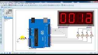 Arduino with 7 segment display Proteus simulation [upl. by Notlit978]