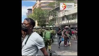 Horseriding antiriot police officers deployed to quell protests in Nairobi CBD [upl. by Ajiat946]