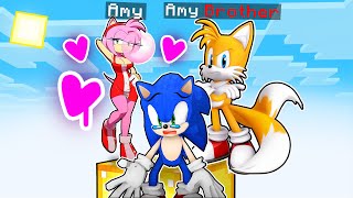 ¡SONIC Está Atascado en ONE LUCKY BLOCK con SHIN AMYS BROTHER TAILS in Minecraft Sonic and Friends [upl. by Hcnarb]