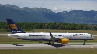 FullHD INAUGURAL FLIGHT Icelandair 757200WL at GenevaGVALSGG [upl. by Benjamen]