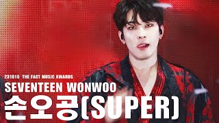 FACECAM 231010 세븐틴 원우 TMA 손오공 SUPER 직캠 4K [upl. by Clute]