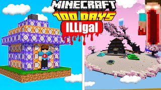 I survive 100 days on ILLIGAL things in Minecraft Hardcore [upl. by Losse]