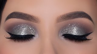 Classic Silver Smokey Eyes Tutorial  My Date Night Makeup [upl. by Ecinad]