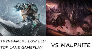 TRYNDAMERE LOW ELO TOP LANE GAMEPLAY  1420  vs Malphite  Platinum  EU West [upl. by Yolane717]