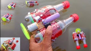 How to make a Boat  2 Bottle motor Battery  Best mini Boat  Very simple Boat [upl. by Ayimat61]