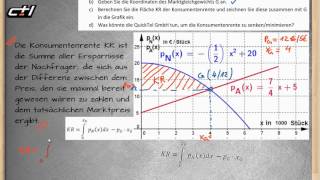 Konsumentenrente  Integralrechnung ★ Anschauen und Verstehen Übung 1 [upl. by Ploch]