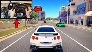 Forza Horizon 3 Driving Nissan GTR R35 Steering Wheel  Paddle Shifters Gameplay [upl. by Goldstein78]