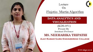 Flajotin Martin Algorithm Data Analytics and Visualization Lecture 03 By Ms Neeharika Tripathi [upl. by Matta]