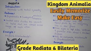 Grade Radiata And Bilateria  Radial And Bilateral Symmetry  Kingdom Animalia  Class 11 [upl. by Sanson623]