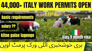 good news italy seasonal work visa open 2023  italy 9 month paper open date 2023  DECRETO FLUSSI [upl. by Zigmund]