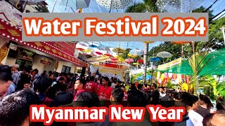 First Time Celebrate Water Festival Myanmar New Year 2024😱 [upl. by Hazeefah360]